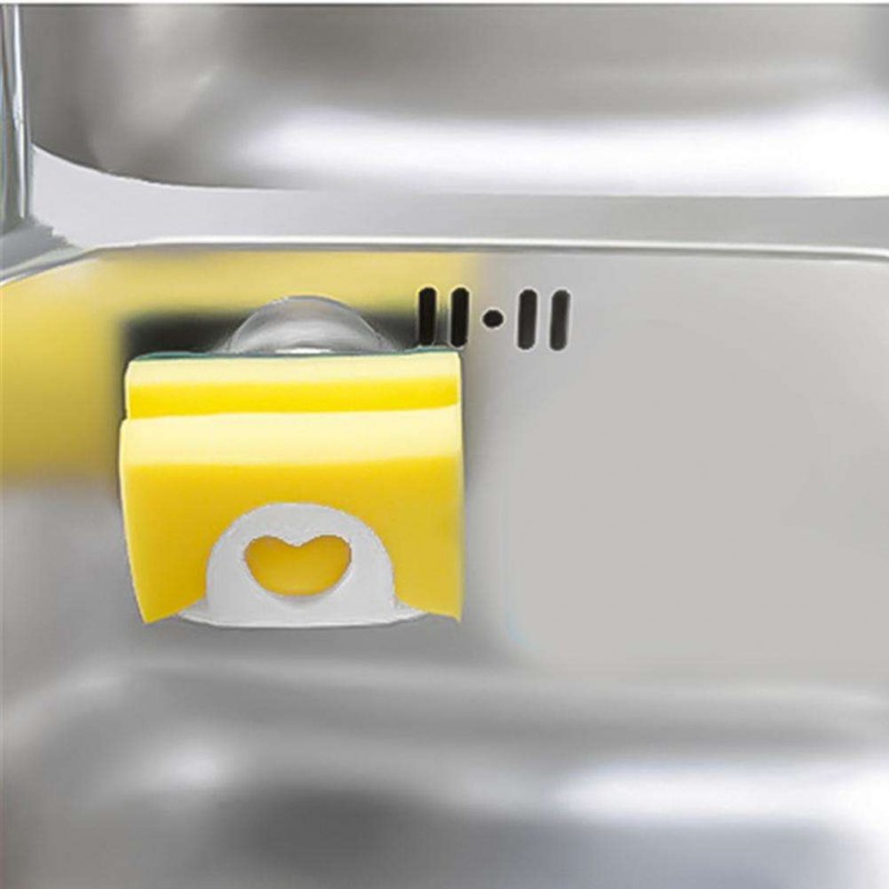 Kitchen Dish Sponge Rack Bath Towel Soap Sucker Storage Holder Shelf