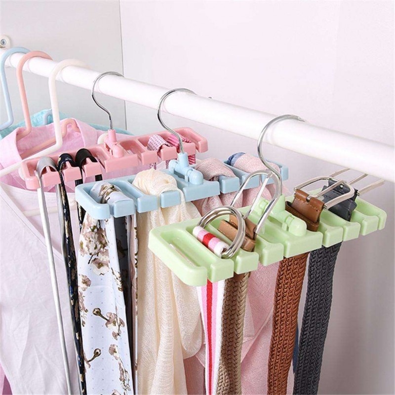 Tie Belt Rotating Hook Organizer Rack Space Saver Bra Scarf Hanger